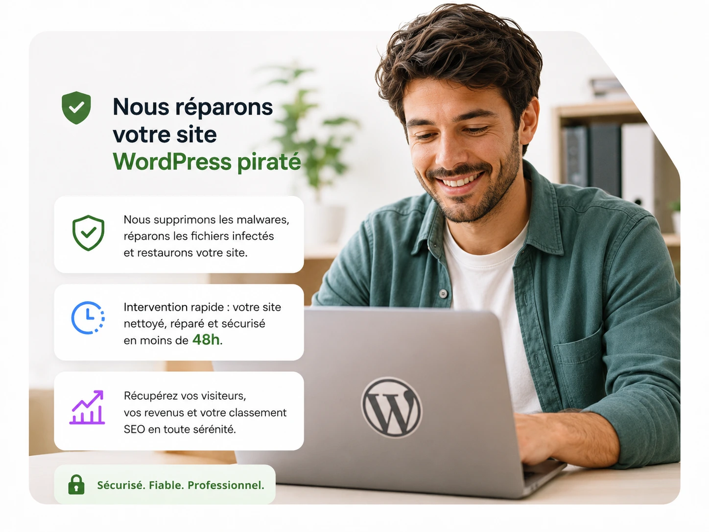 Nous réparons votre site WordPress piraté